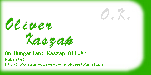 oliver kaszap business card