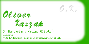 oliver kaszap business card